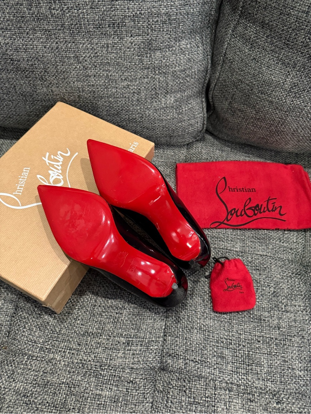 Christian Louboutin Black Patent 85mm Pumps size 38.5, READ DESCRIPTION - Picture 6 of 10